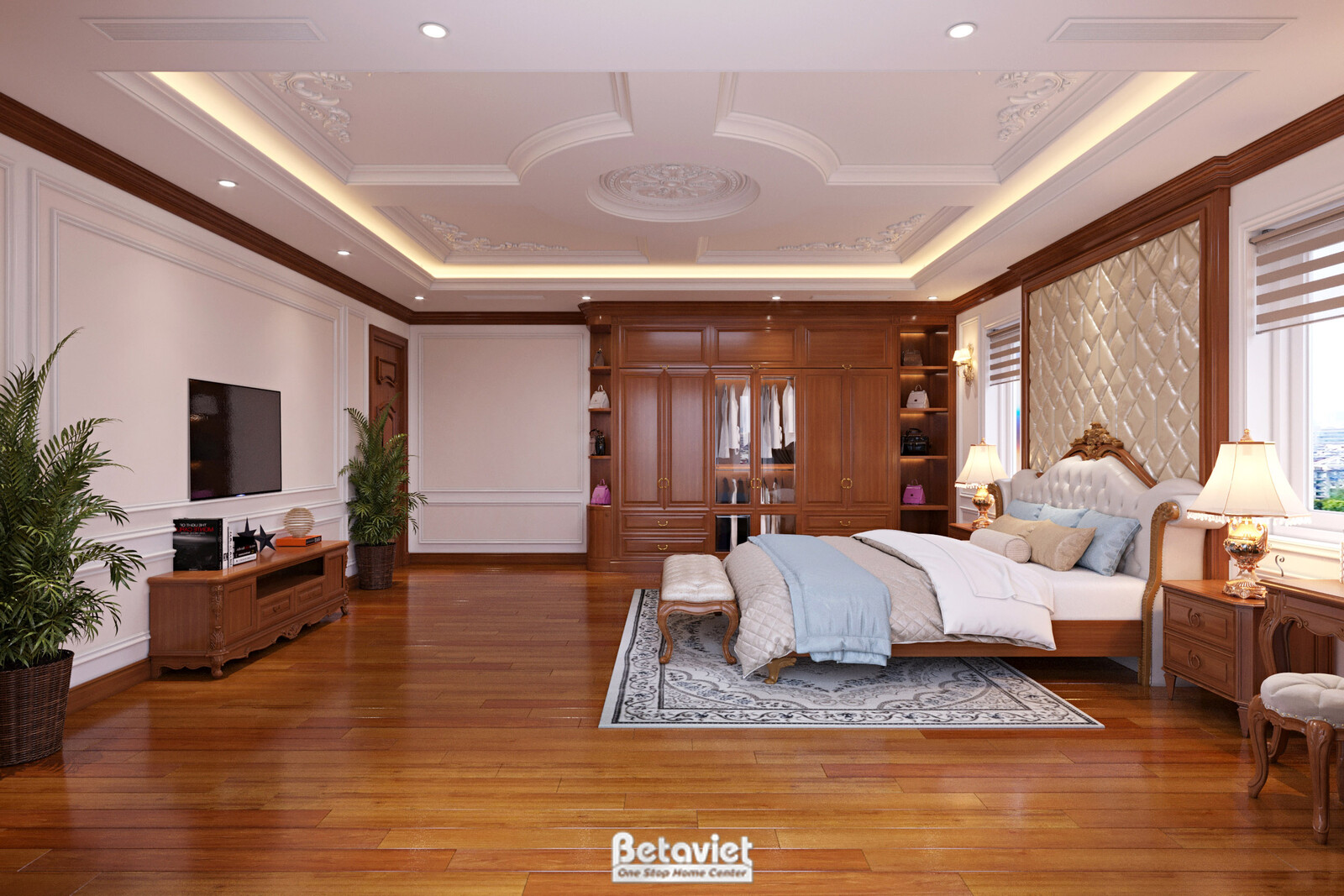 Nội thất phòng ngủ biệt thự tân cổ điển NT21092 – góc nhìn 11