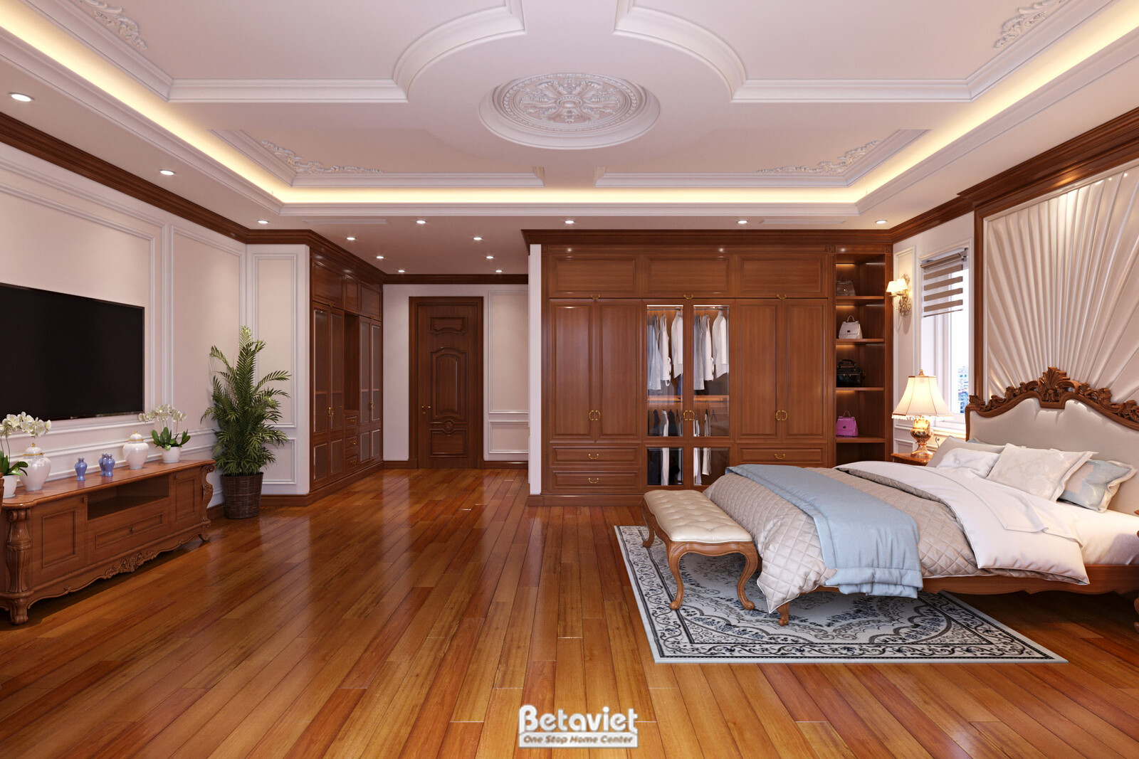 Nội thất phòng ngủ biệt thự tân cổ điển NT21092 – góc nhìn 12