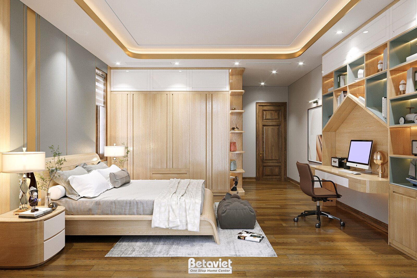 Nội thất phòng ngủ biệt thự hiện đại NT22083 – góc nhìn 10