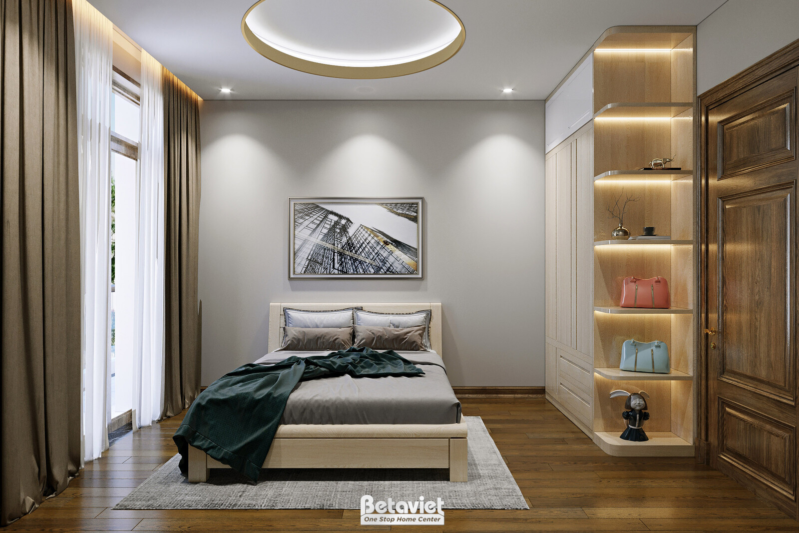 Nội thất phòng ngủ biệt thự hiện đại NT22083 – góc nhìn 11