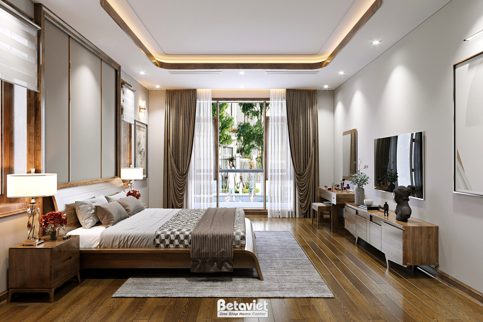 Nội thất phòng ngủ biệt thự hiện đại NT22083 – góc nhìn 15