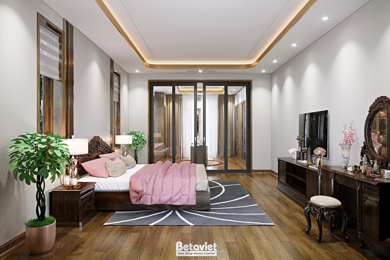 Nội thất phòng ngủ biệt thự hiện đại NT22083 – góc nhìn 4