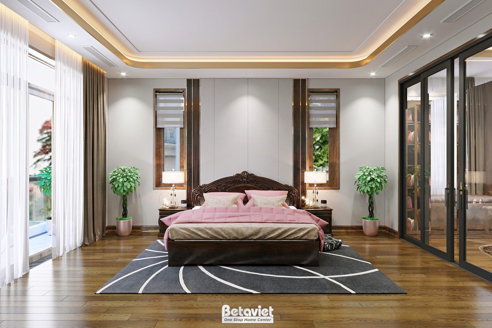 Nội thất phòng ngủ biệt thự hiện đại NT22083 – góc nhìn 5