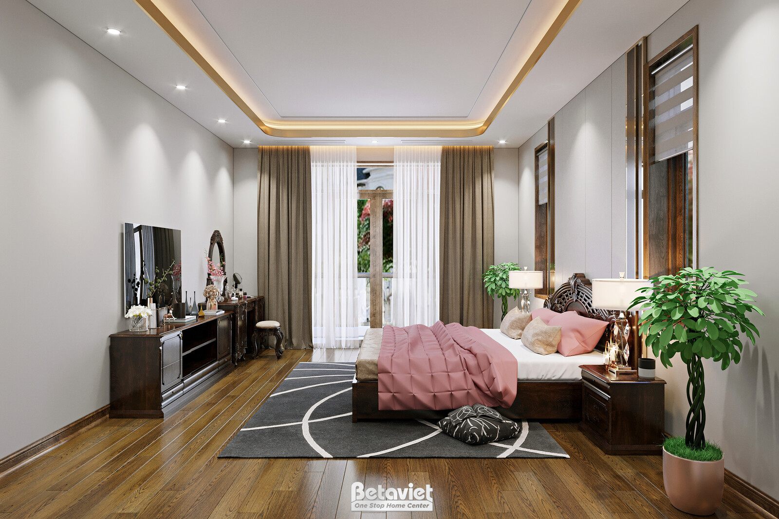 Nội thất phòng ngủ biệt thự hiện đại NT22083 – góc nhìn 6