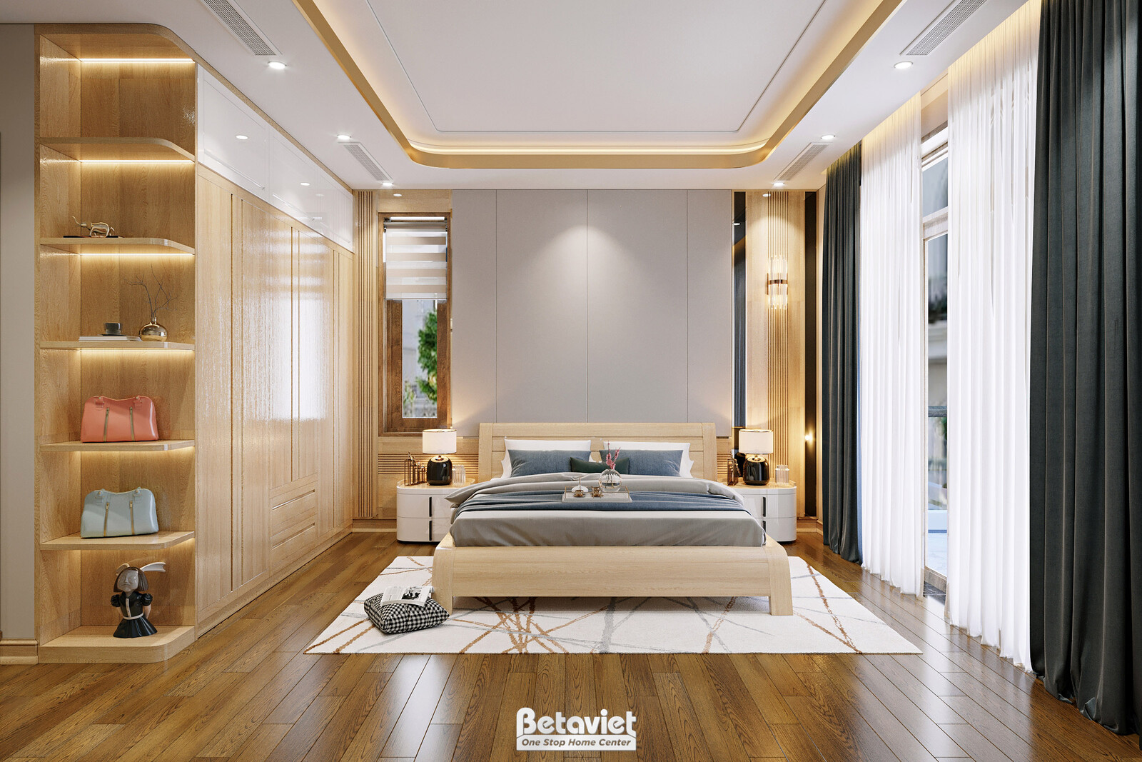 Nội thất phòng ngủ biệt thự hiện đại NT22083 – góc nhìn 8