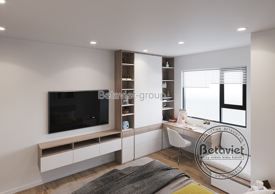 Thiết kế nội thất phòng ngủ hiện đại KĐT Paragon NT20235