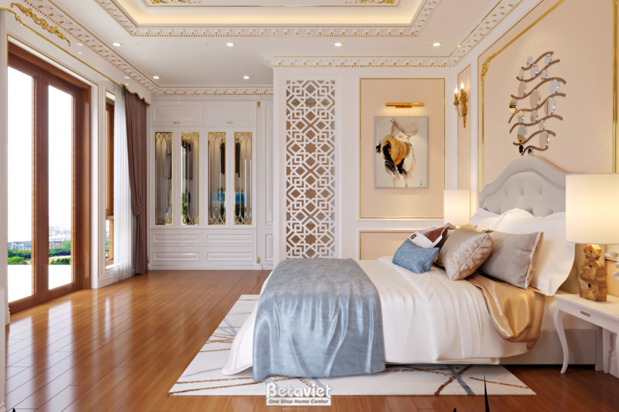Nội thất phòng ngủ biệt thự tân cổ điển NT21047 – góc nhìn 4