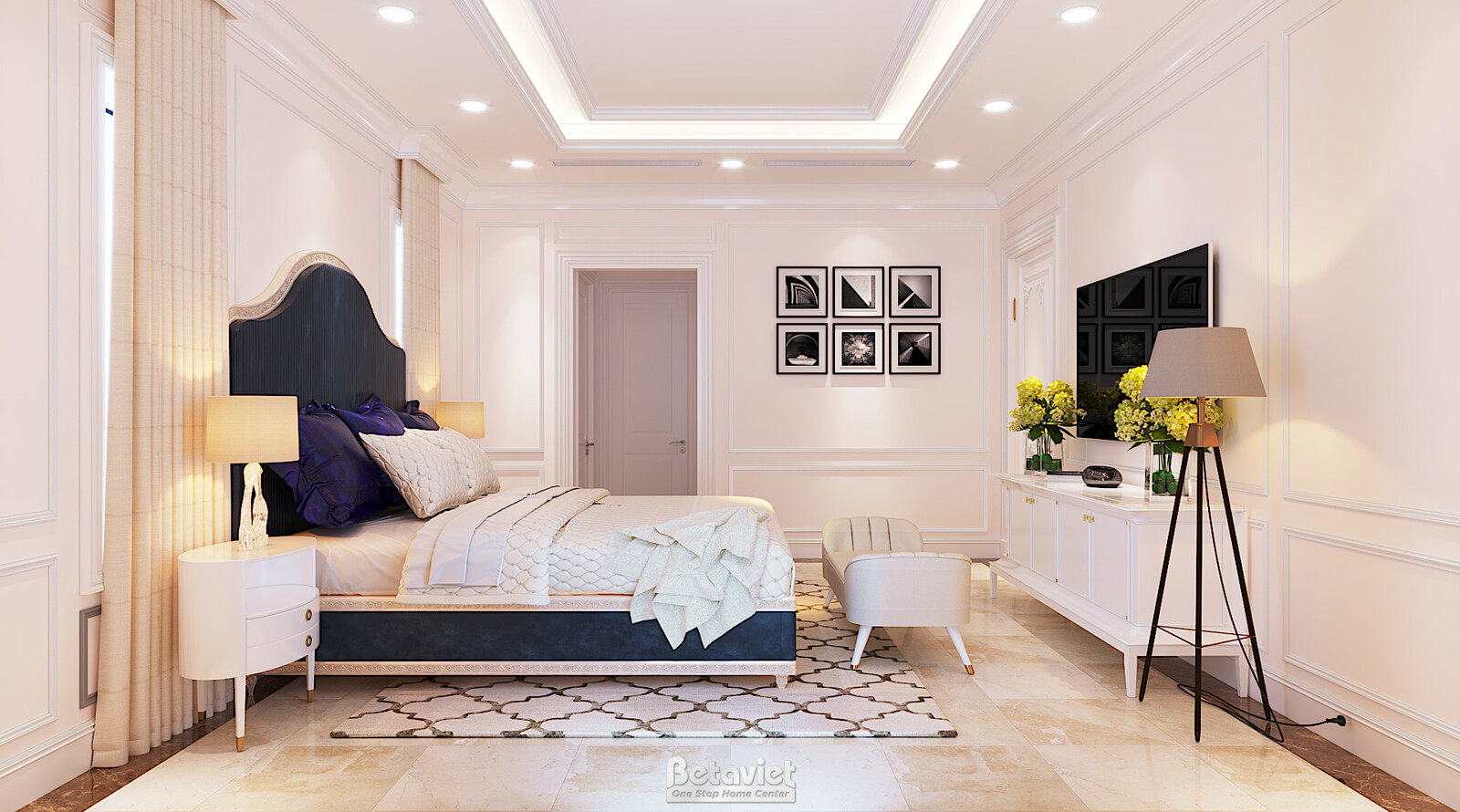 Nội thất phòng ngủ lâu đài tân cổ điển KT23124 – góc nhìn 25