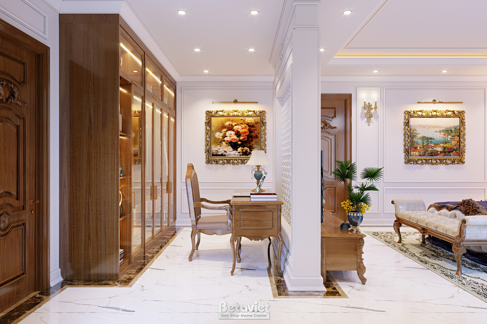 Nội thất phòng ngủ biệt thự tân cổ điển NT22098 – góc nhìn 12
