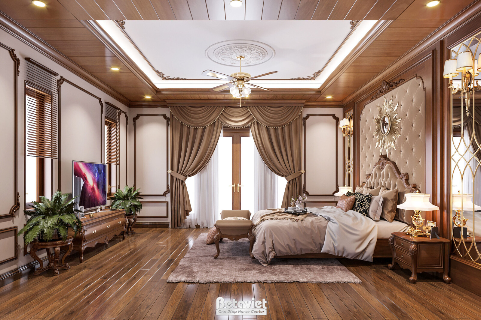 Nội thất phòng ngủ biệt thự tân cổ điển KT20135 – góc nhìn 15