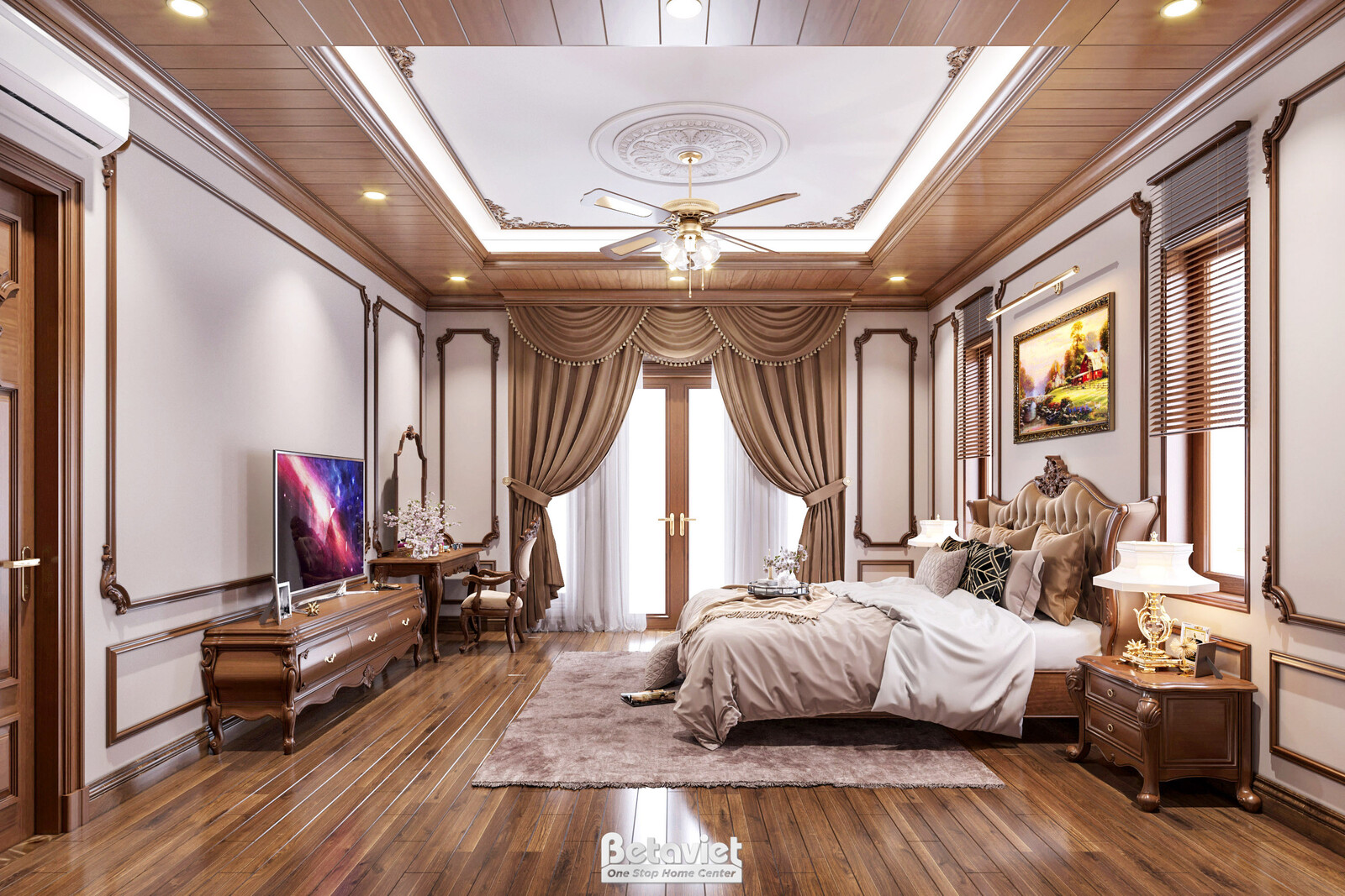 Nội thất phòng ngủ biệt thự tân cổ điển KT20135 – góc nhìn 9