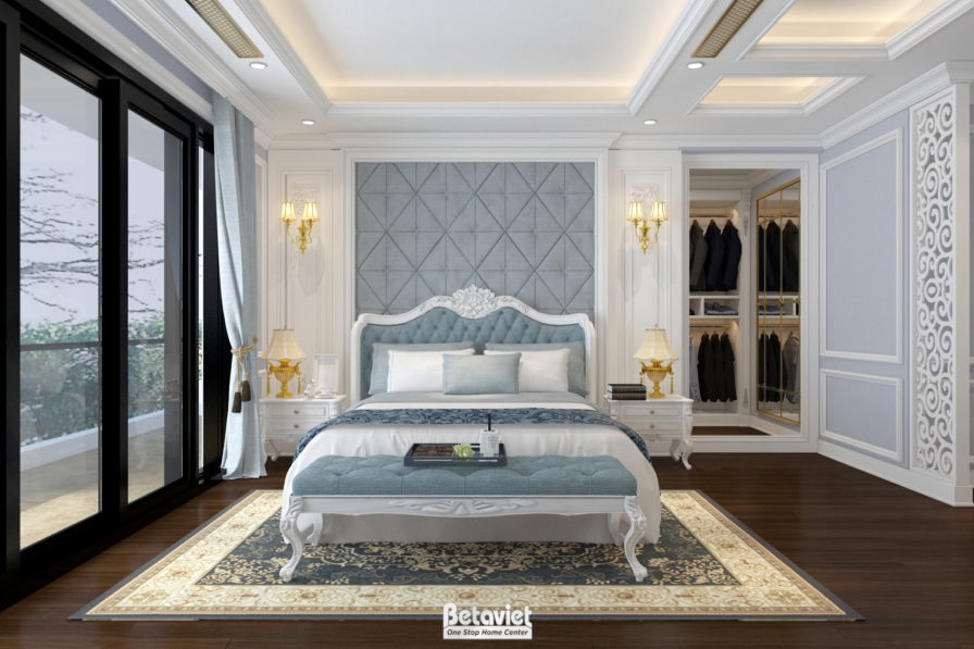 Nội thất phòng ngủ biệt thự tân cổ điển KT18016 – góc nhìn 7