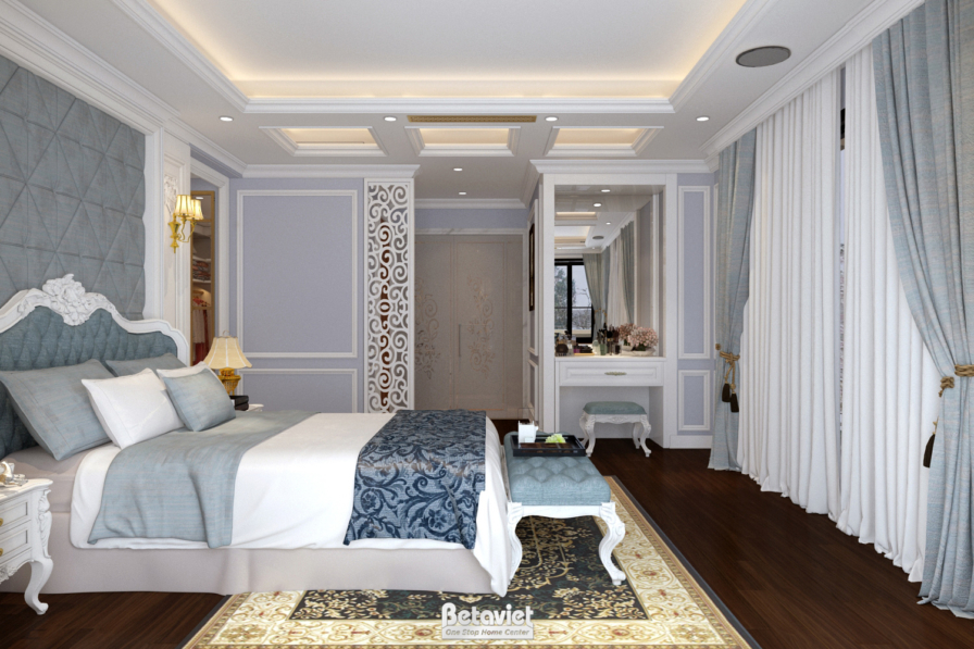 Nội thất phòng ngủ biệt thự tân cổ điển KT18016 – góc nhìn 8
