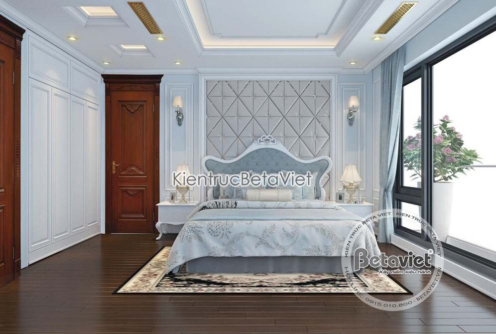 Thiết kế nội thất phòng ngủ tân cổ điển KĐT Gamuda Land NT18016