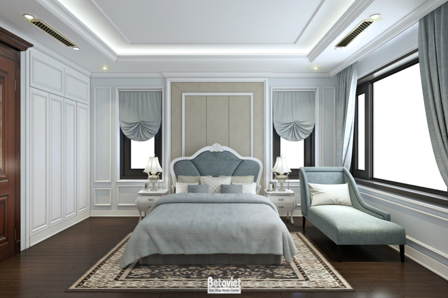 Nội thất phòng ngủ biệt thự tân cổ điển KT18016 – góc nhìn 2
