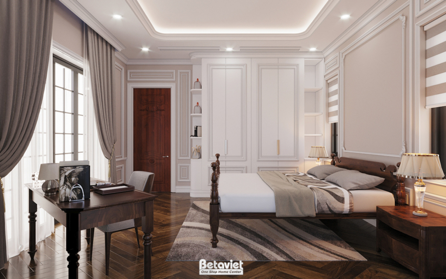 Nội thất phòng ngủ biệt thự tân cổ điển NT22015 – góc nhìn 6