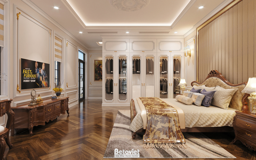 Nội thất phòng ngủ biệt thự tân cổ điển NT22015 – góc nhìn 18