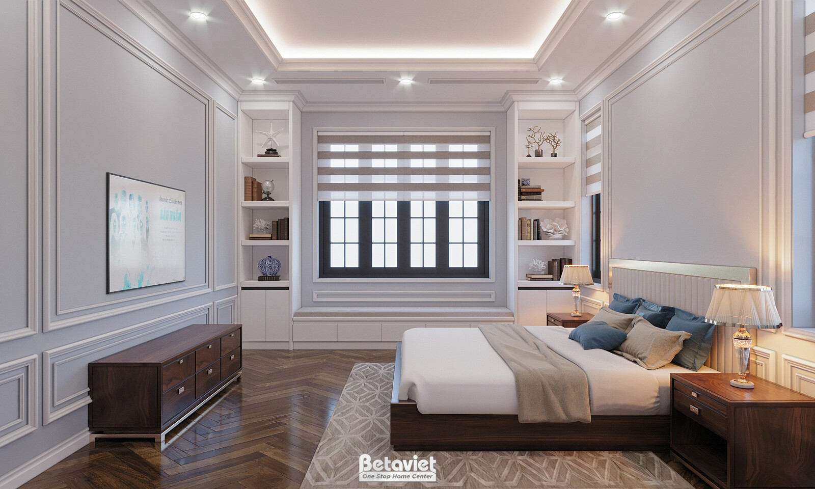 Nội thất phòng ngủ biệt thự tân cổ điển NT22015 – góc nhìn 9
