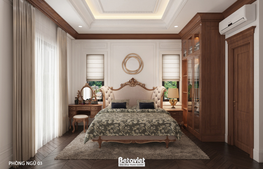 Nội thất phòng ngủ biệt thự tân cổ điển KT21188 – góc nhìn 7