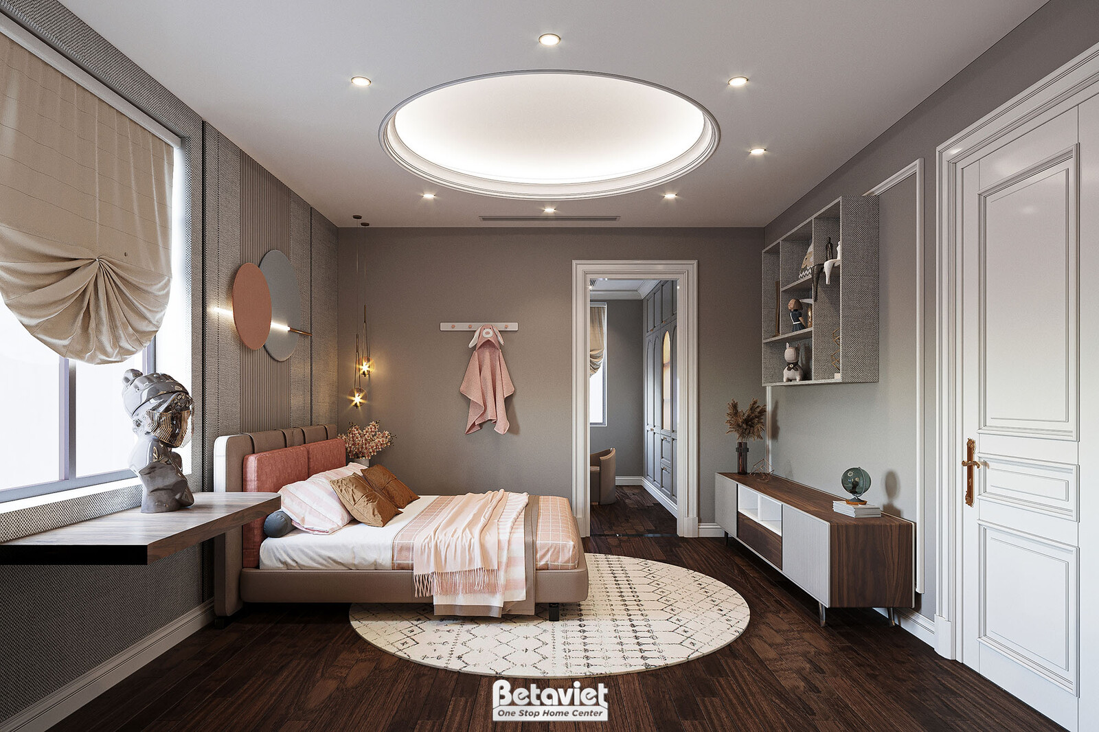 Nội thất phòng ngủ trẻ em biệt thự Art Deco NT21106 – góc nhìn 2