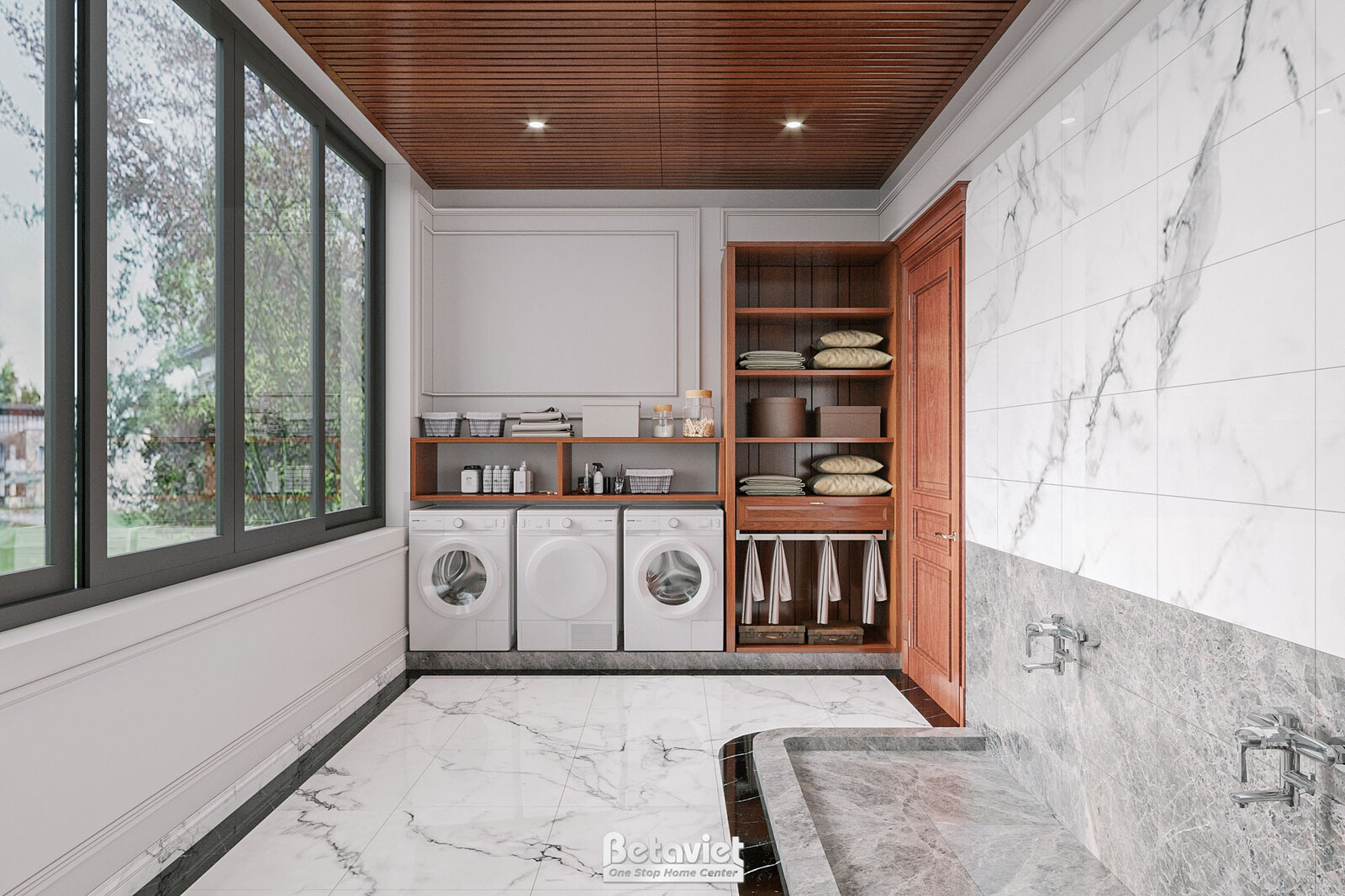 Nội thất giặt ủi biệt thự tân cổ điển KT22108 – góc nhìn 2