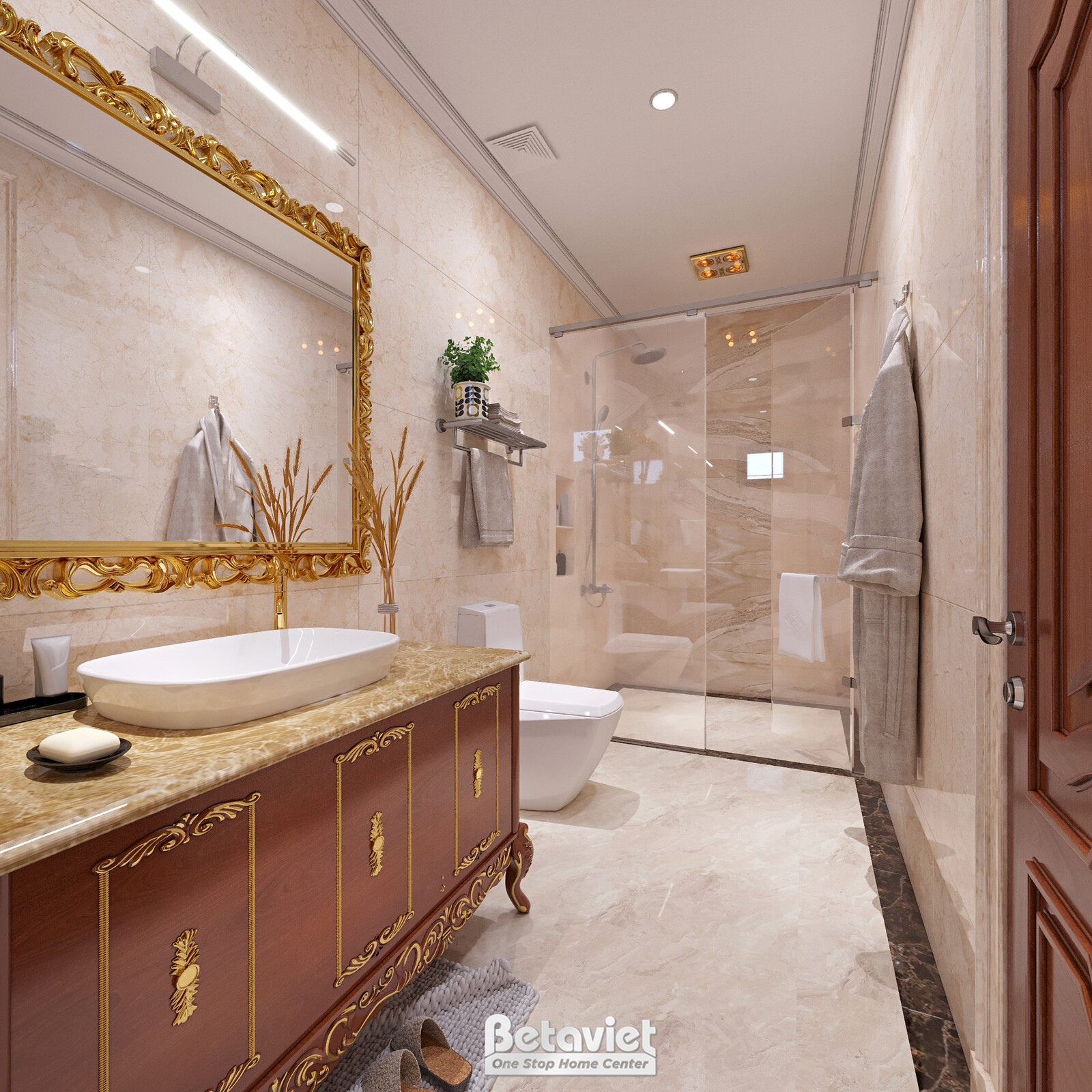 Nội thất phòng tắm biệt thự tân cổ điển NT22129 – góc nhìn 7