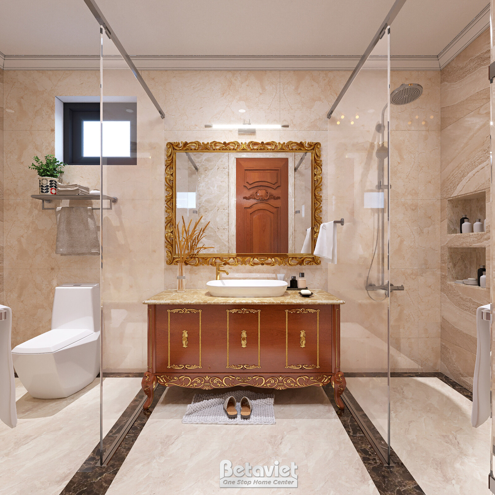 Nội thất phòng tắm biệt thự tân cổ điển NT22129 – góc nhìn 10