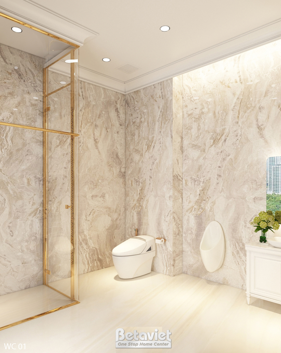 Nội thất phòng tắm biệt thự hiện đại NT22031 – góc nhìn tổng thể