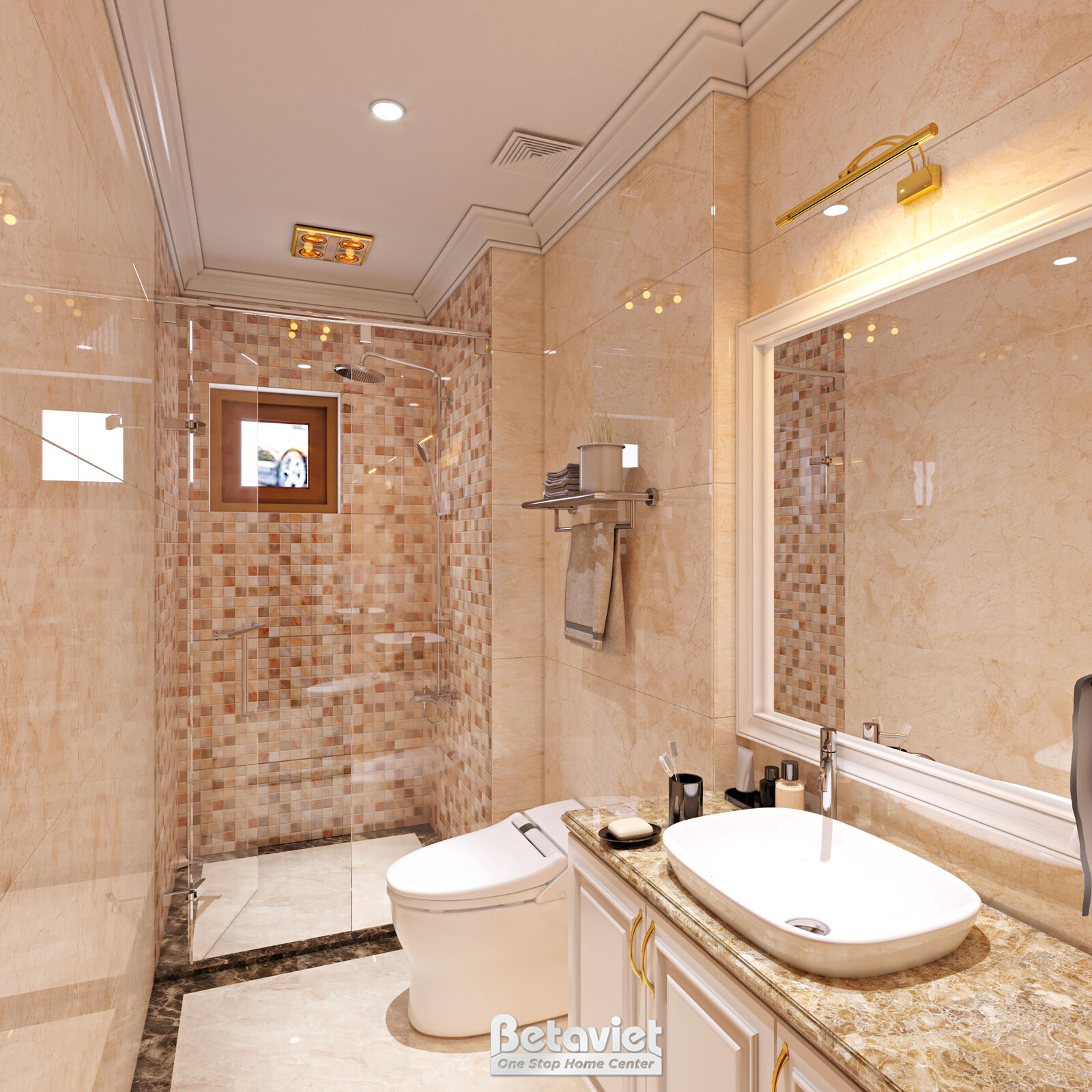 Nội thất phòng tắm biệt thự tân cổ điển KT20047 – góc nhìn 3