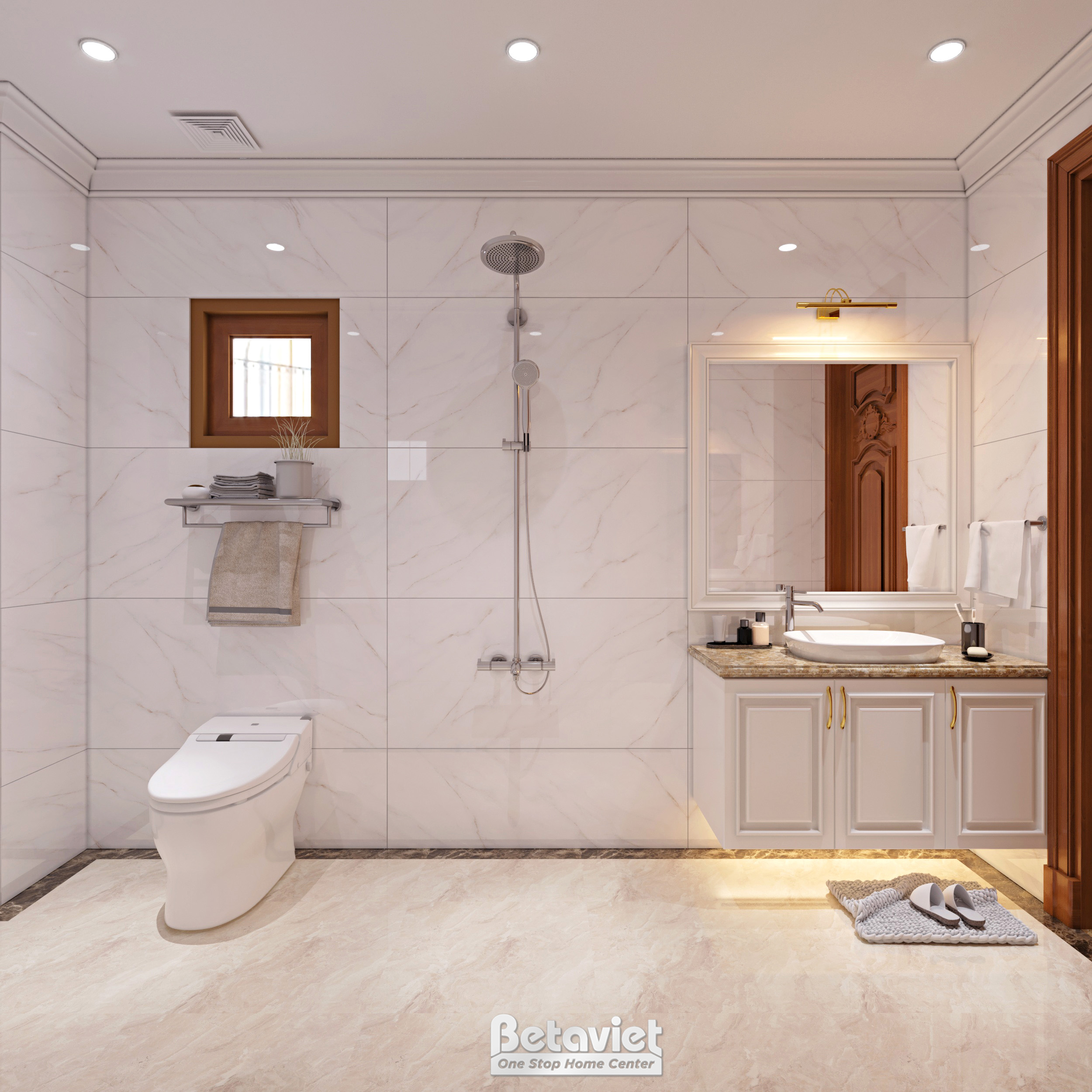 Thiết kế nội thất nhà tắm tân cổ điển NT21034