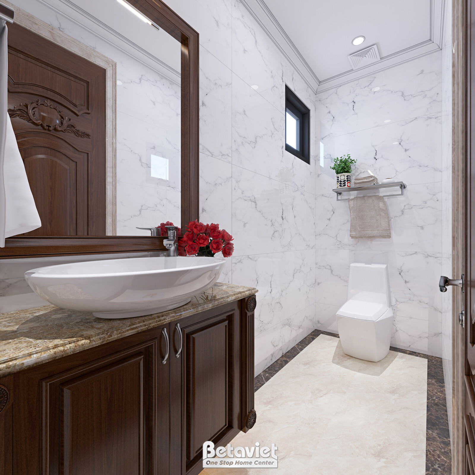 Nội thất phòng tắm biệt thự tân cổ điển NT22015 – góc nhìn 2
