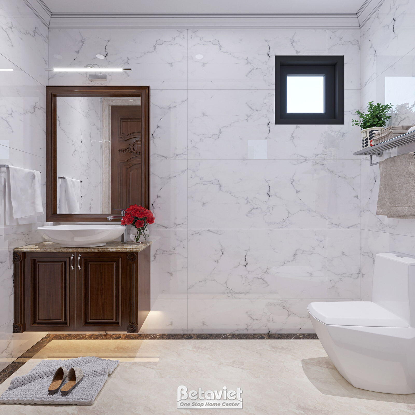 Nội thất phòng tắm biệt thự tân cổ điển NT22015 – góc nhìn 3