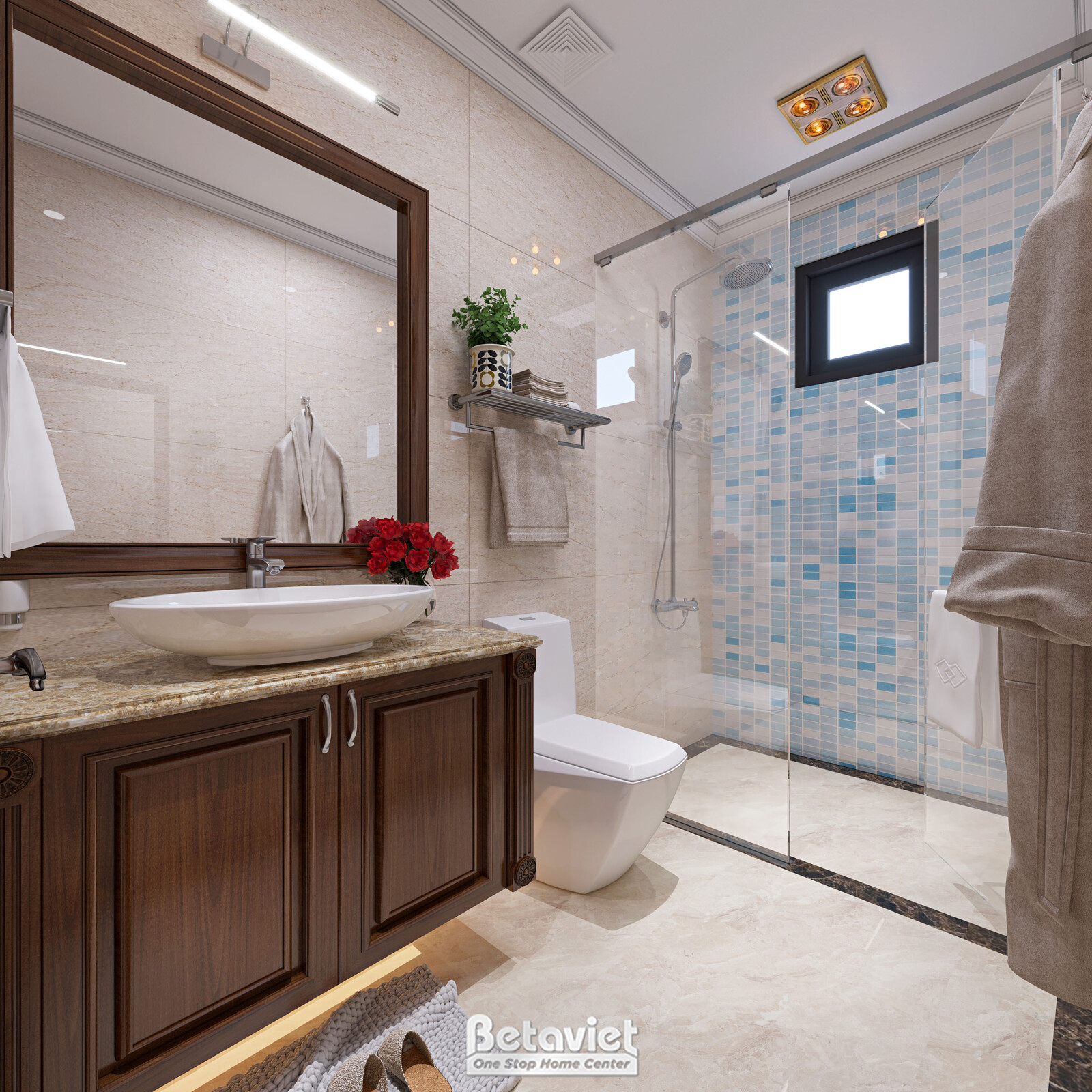Nội thất phòng tắm biệt thự tân cổ điển NT22015 – góc nhìn 4