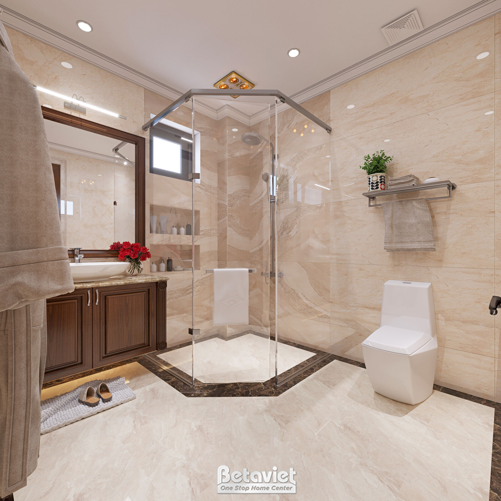 Nội thất phòng tắm biệt thự tân cổ điển NT22015 – góc nhìn 6