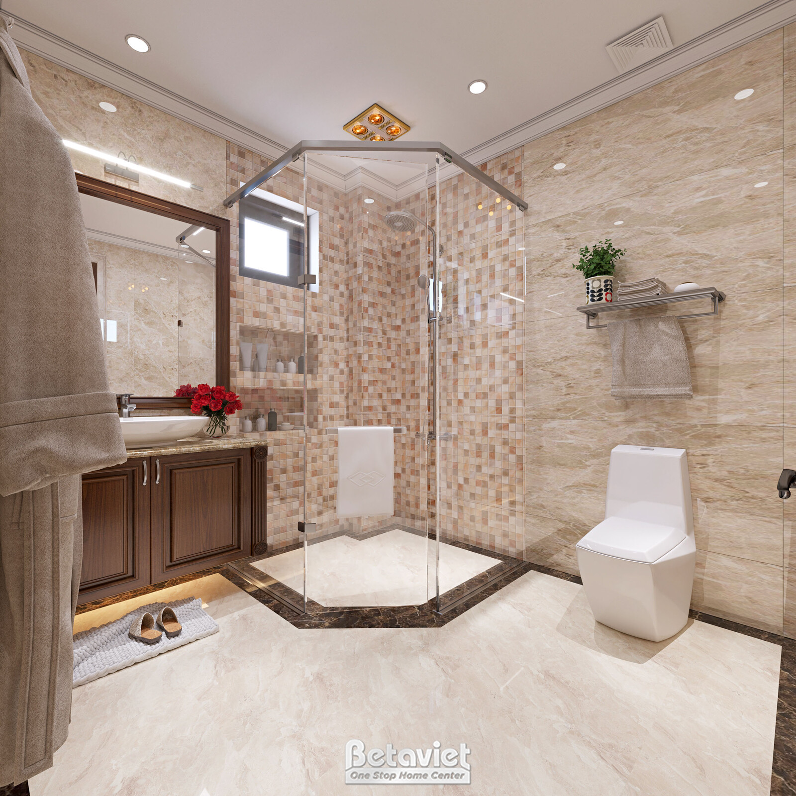Nội thất phòng tắm biệt thự tân cổ điển NT22015 – góc nhìn 7