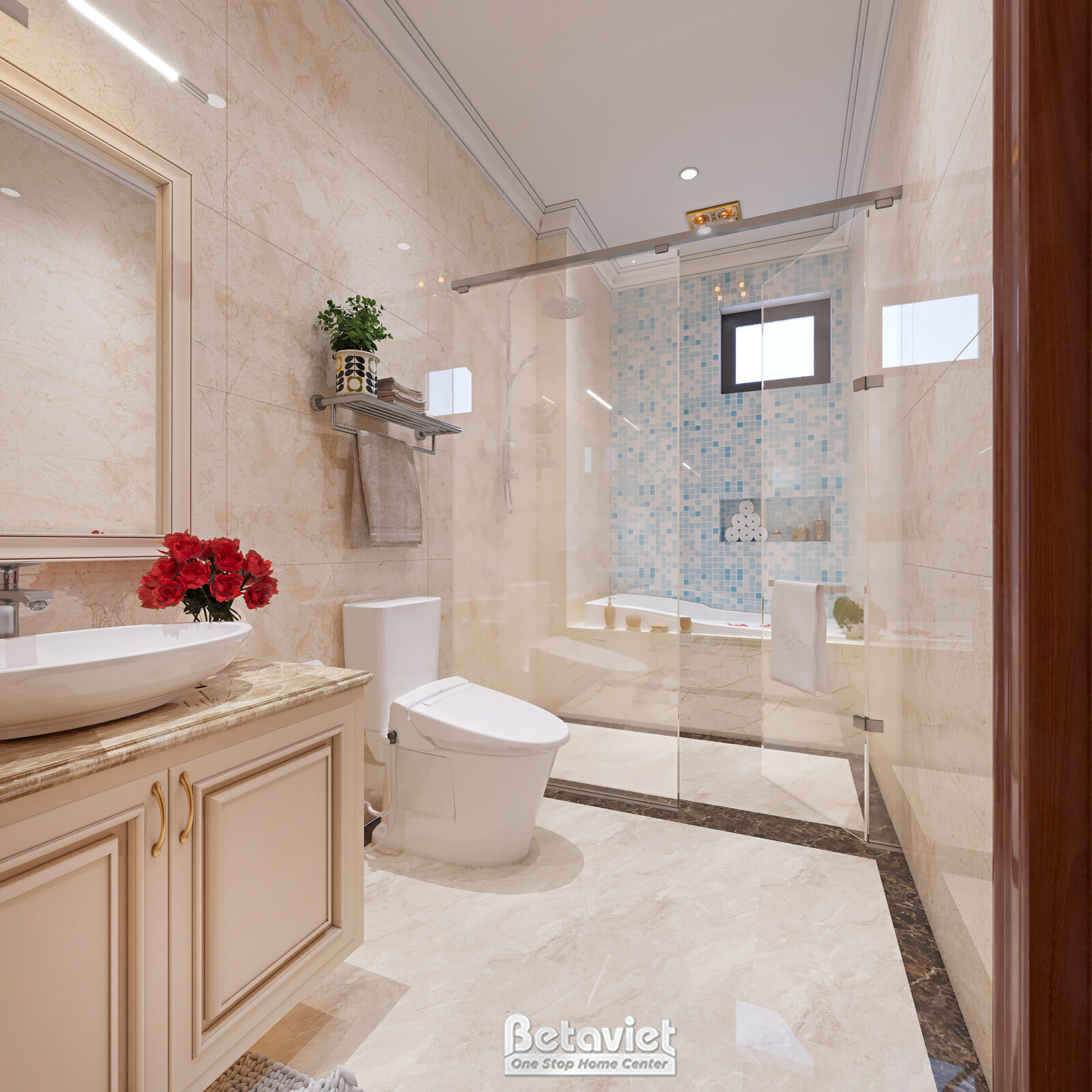 Nội thất phòng tắm biệt thự tân cổ điển NT22040 – góc nhìn 7