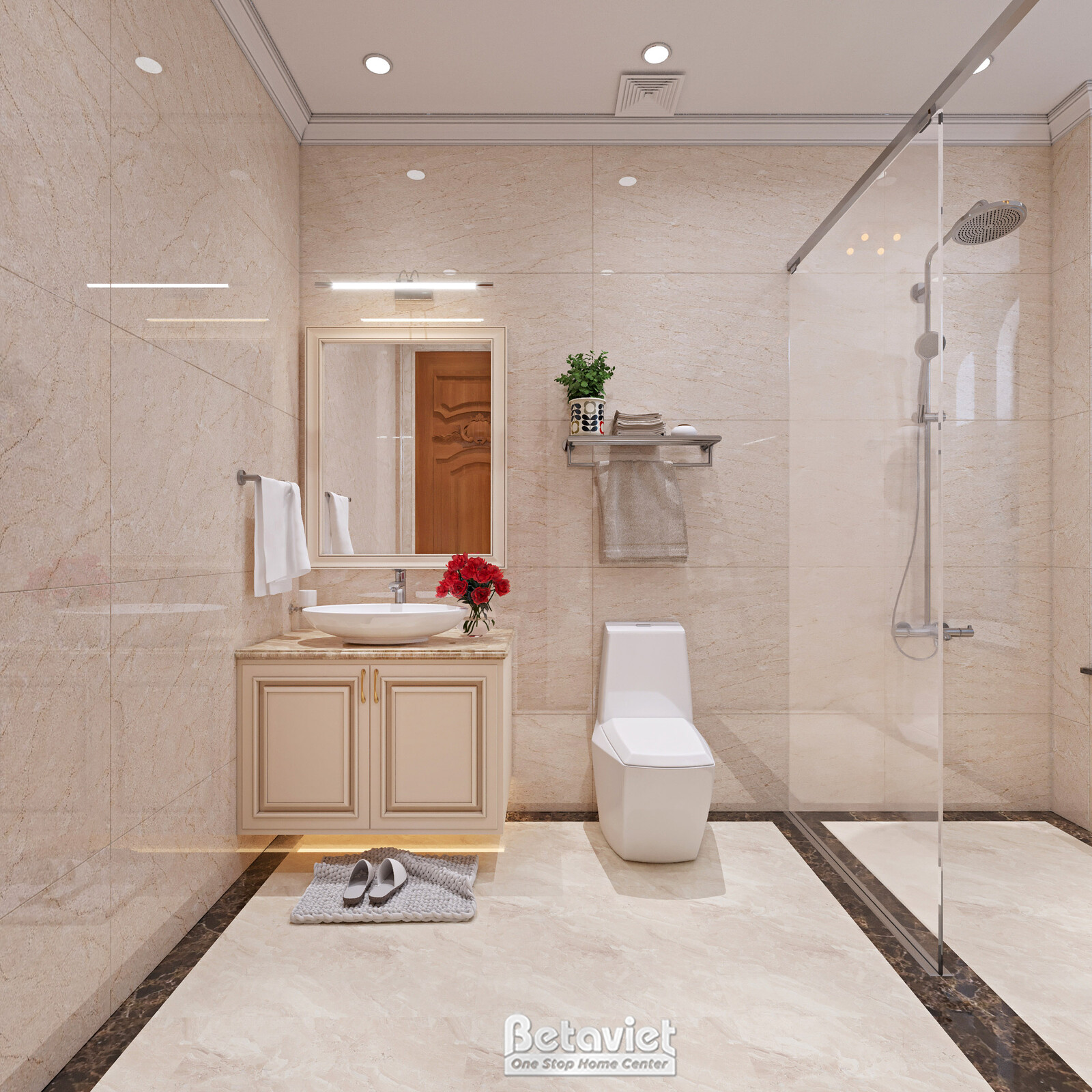 Nội thất phòng tắm biệt thự tân cổ điển NT22040 – góc nhìn 2