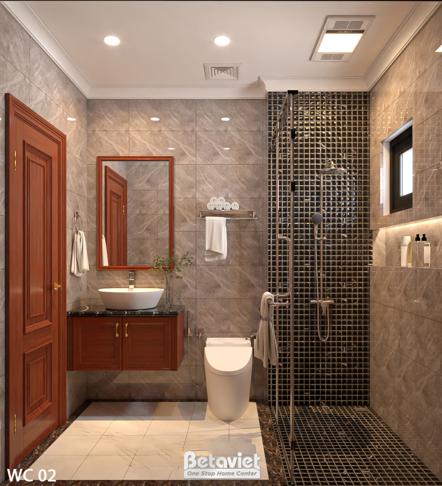 Nội thất phòng tắm biệt thự tân cổ điển KT21188 – góc nhìn 4