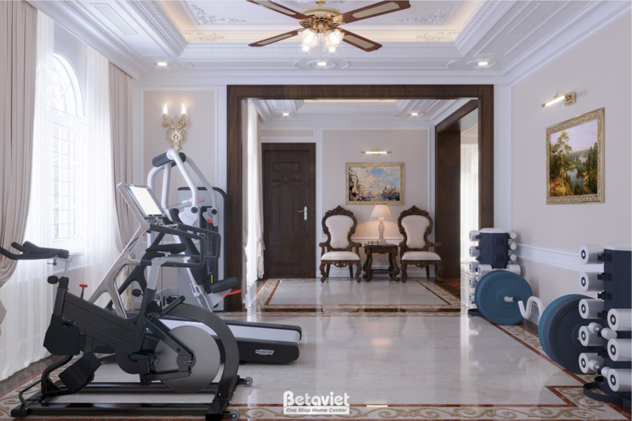 Thiết kế nội thất phòng tập gym tân cổ điển NT21117