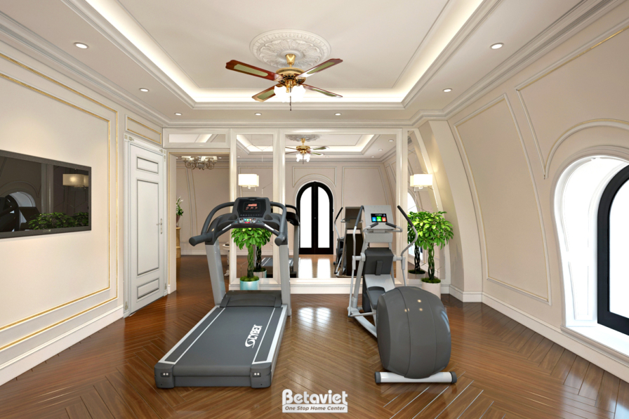Thiết kế phòng gym biệt thự tân cổ điển NT18026