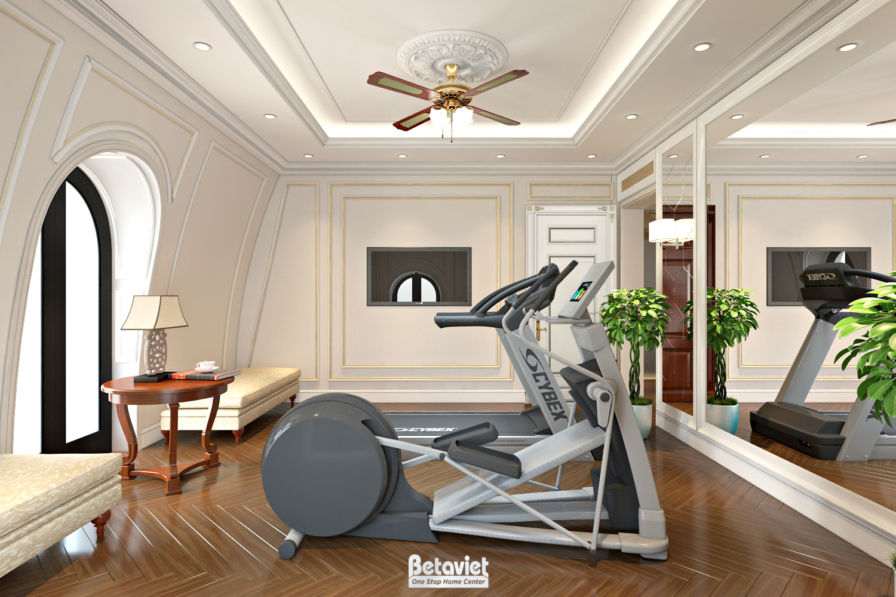 Nội thất phòng tập gym biệt thự tân cổ điển NT18026 – góc nhìn 2