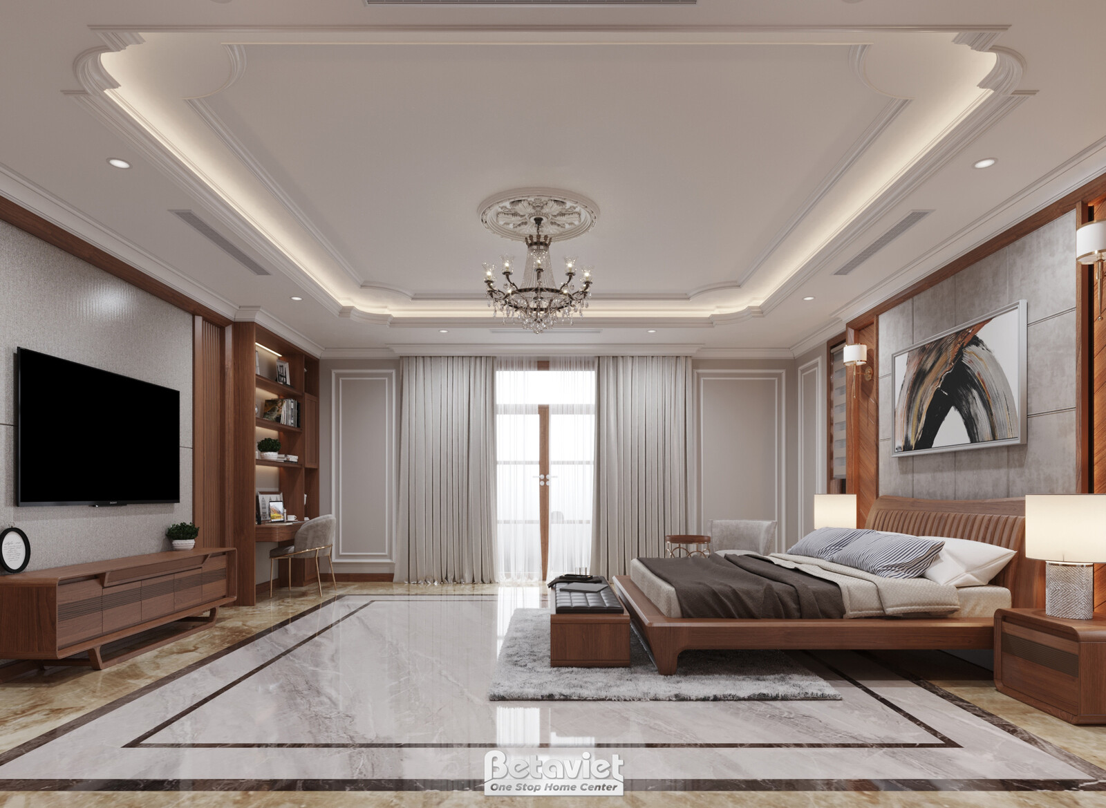 Nội thất phòng ngủ biệt thự truyền thống KT22153 – góc nhìn 14
