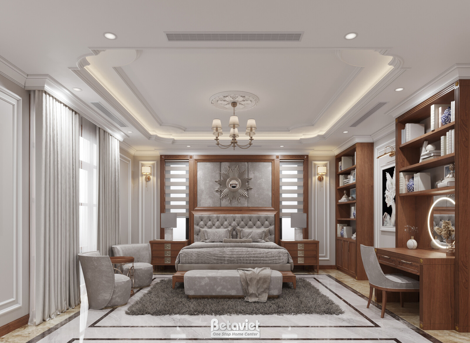 Nội thất phòng ngủ biệt thự truyền thống KT22153 – góc nhìn 17