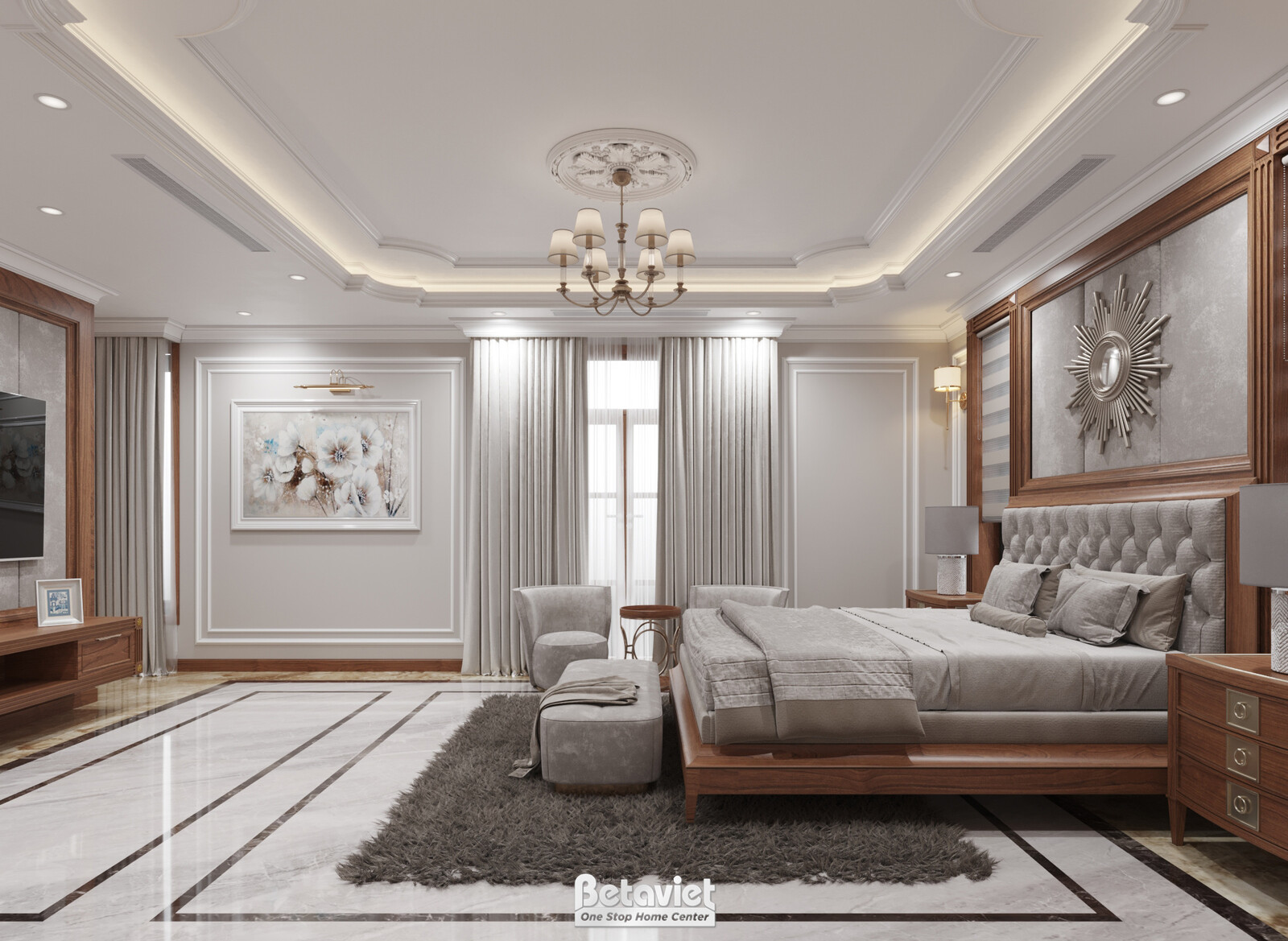 Nội thất phòng ngủ biệt thự truyền thống KT22153 – góc nhìn 12