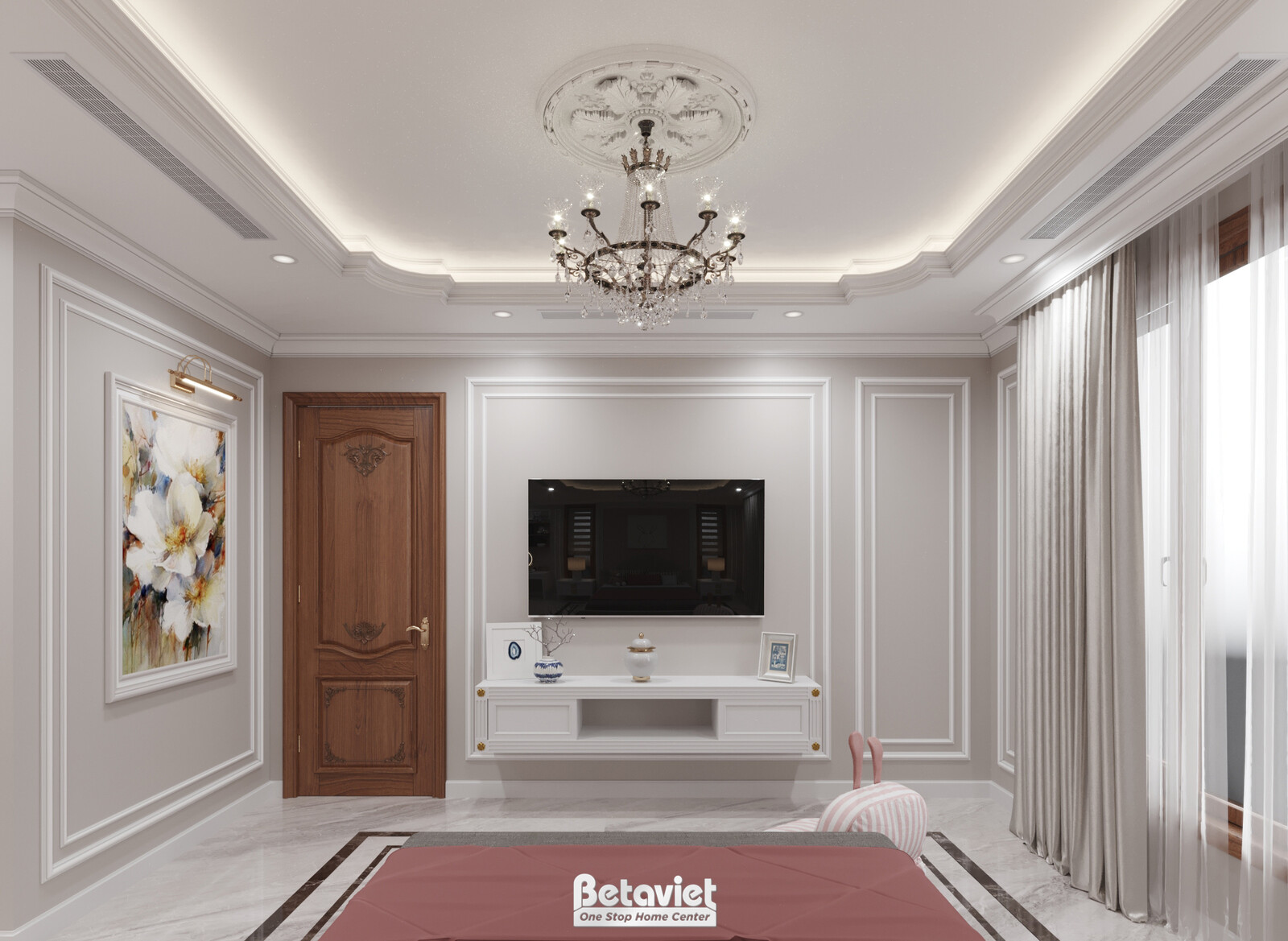 Nội thất phòng ngủ biệt thự truyền thống KT22153 – góc nhìn 6