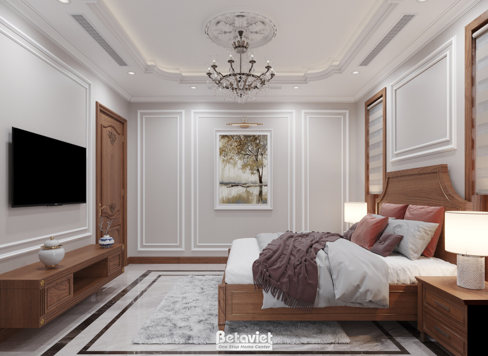 Nội thất phòng ngủ biệt thự truyền thống KT22153 – góc nhìn 19