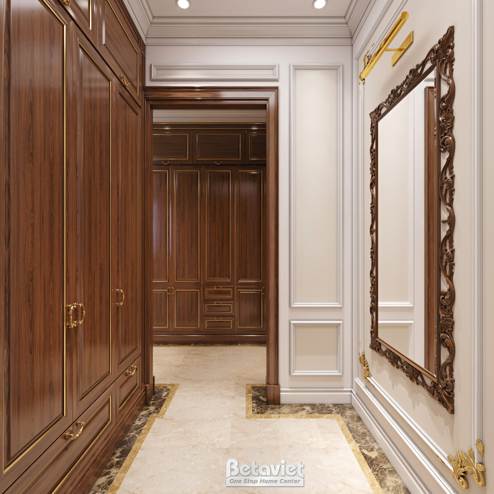 Nội thất phòng ngủ biệt thự cổ điển KT21025 – góc nhìn 15