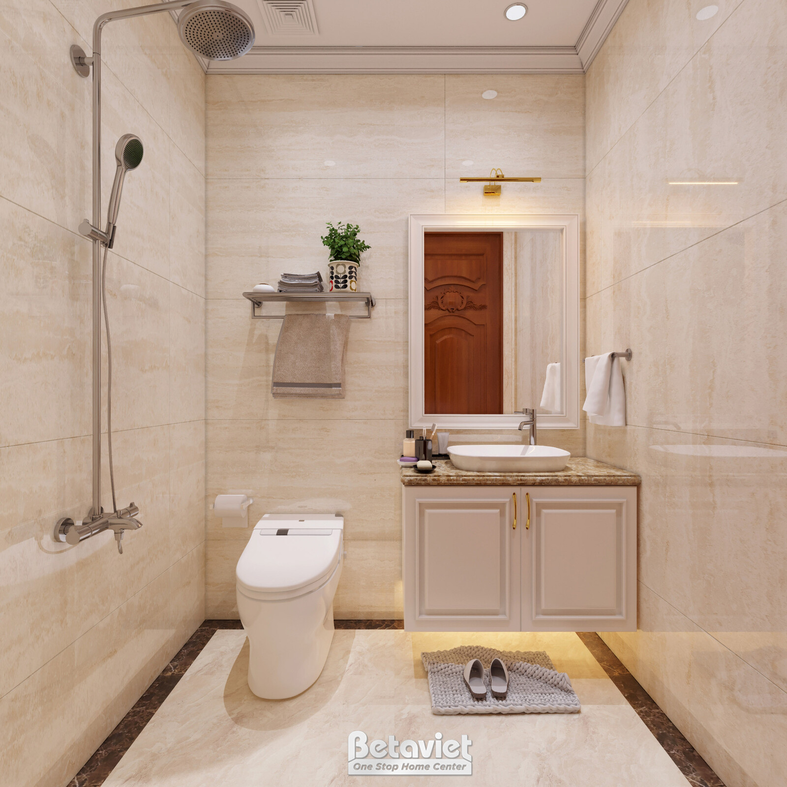 Nội thất phòng tắm biệt thự tân cổ điển KT21025 – góc nhìn 3