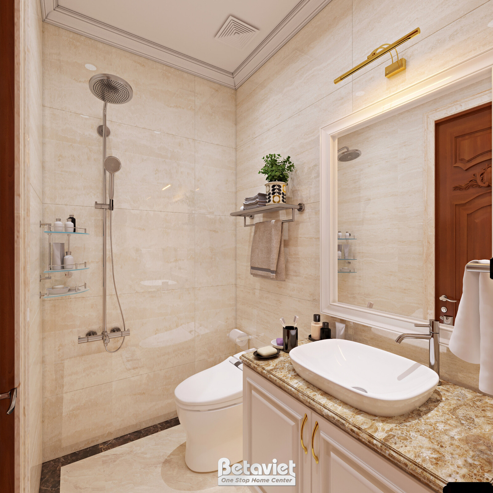 Nội thất phòng tắm biệt thự tân cổ điển KT21025 – góc nhìn 4
