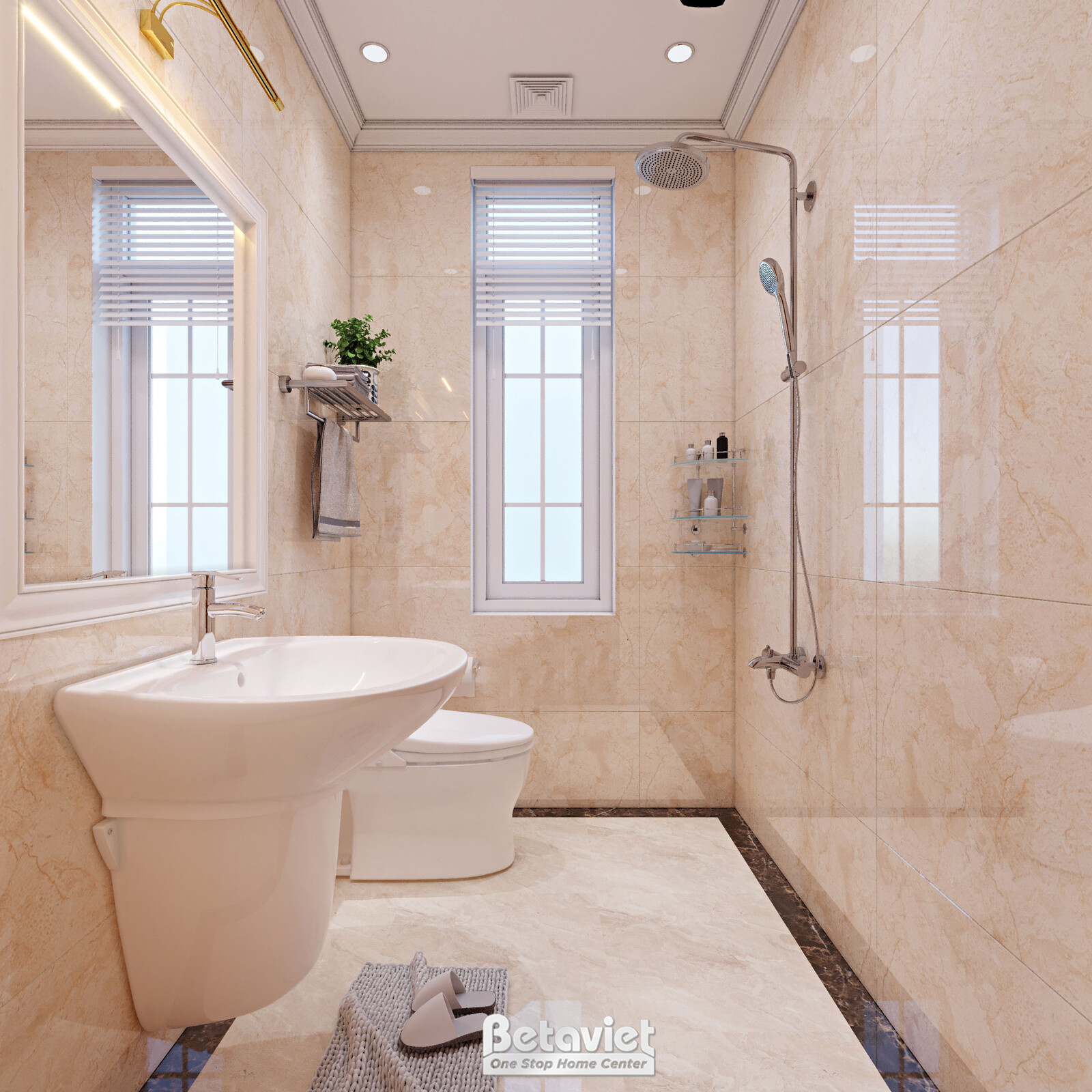 Nội thất phòng tắm biệt thự tân cổ điển KT21025 – góc nhìn 5